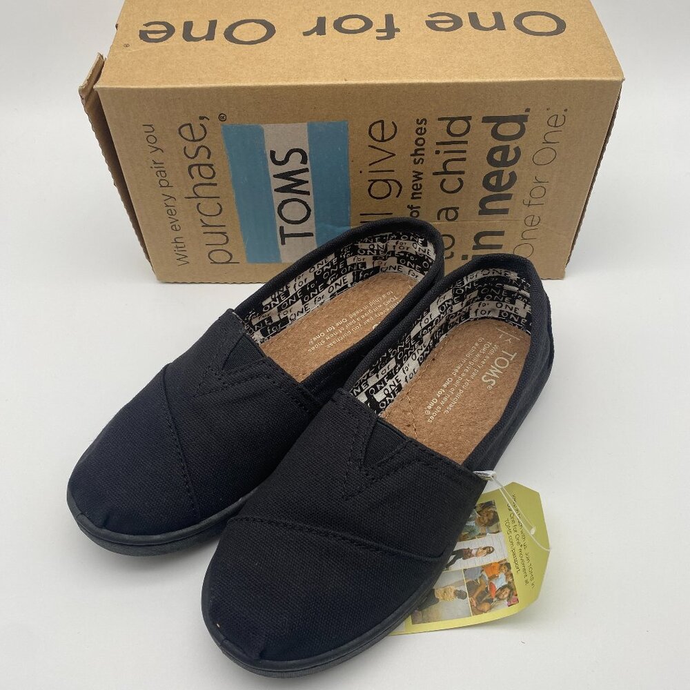 ☆☆SPECIAL PRICE☆☆TOMS YOUTH CLASSIC BLACK CANVAS US YOUTH SIZE 1